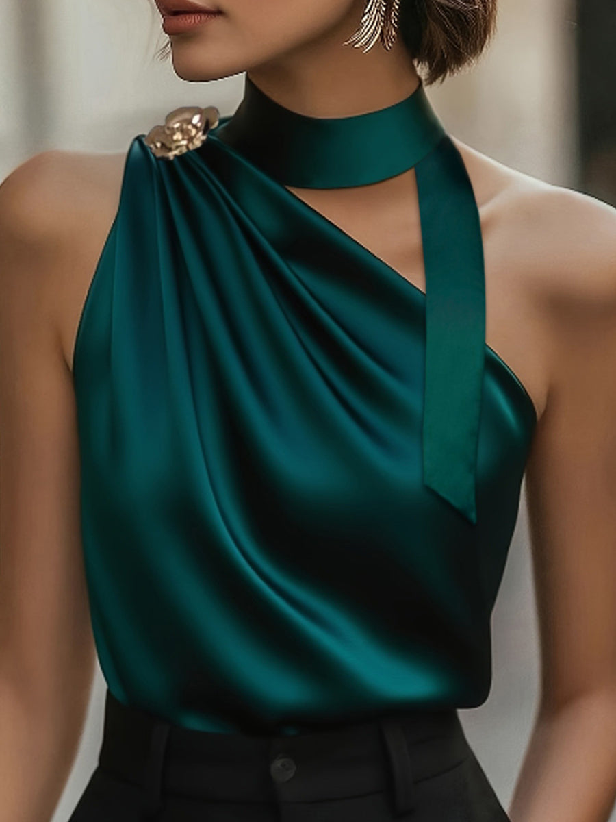 Asymmetric Sleeveless Relaxed Tank Top