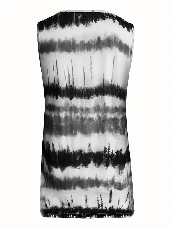 Printed Sleeveless Relaxed Vest