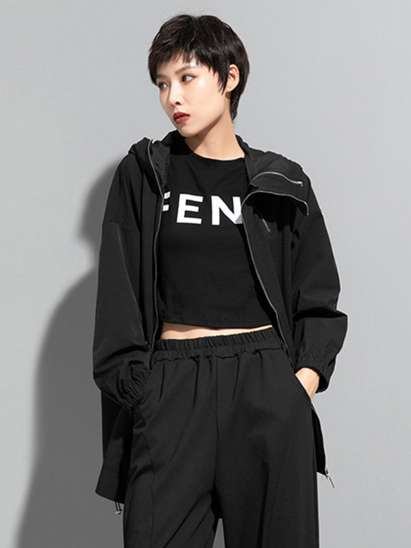 Hooded Zip Relaxed Jacket