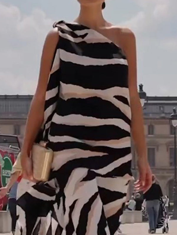 One-Shoulder Asymmetric Sleeveless Relaxed Vest