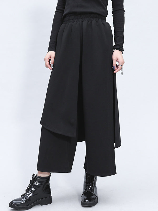 Wide-Leg Elastic Pants