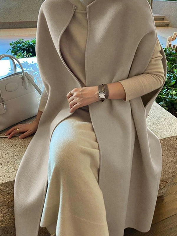 Round-Neck Sleeveless Jacket