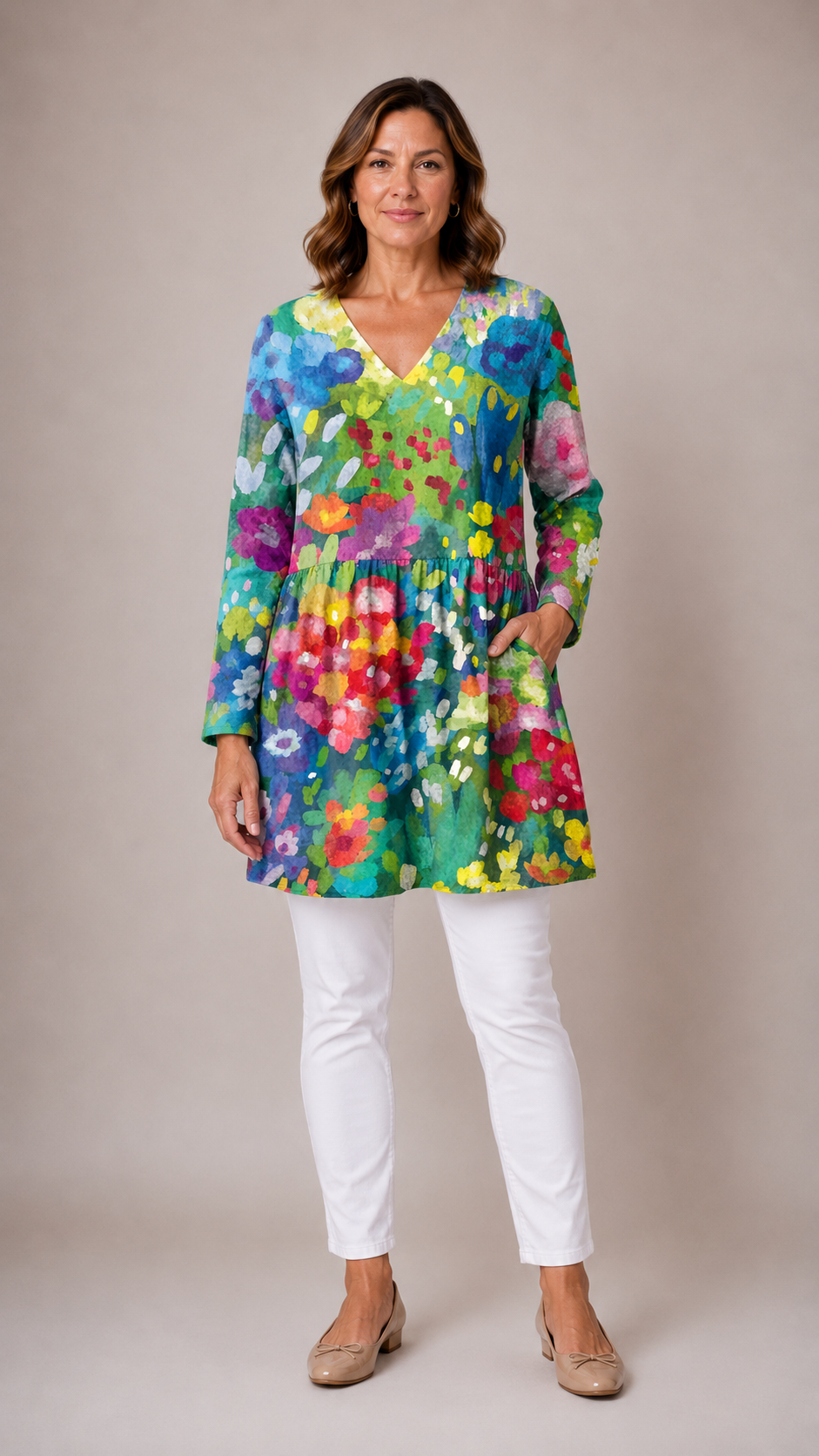 Millie | Long V-Neck Blouse