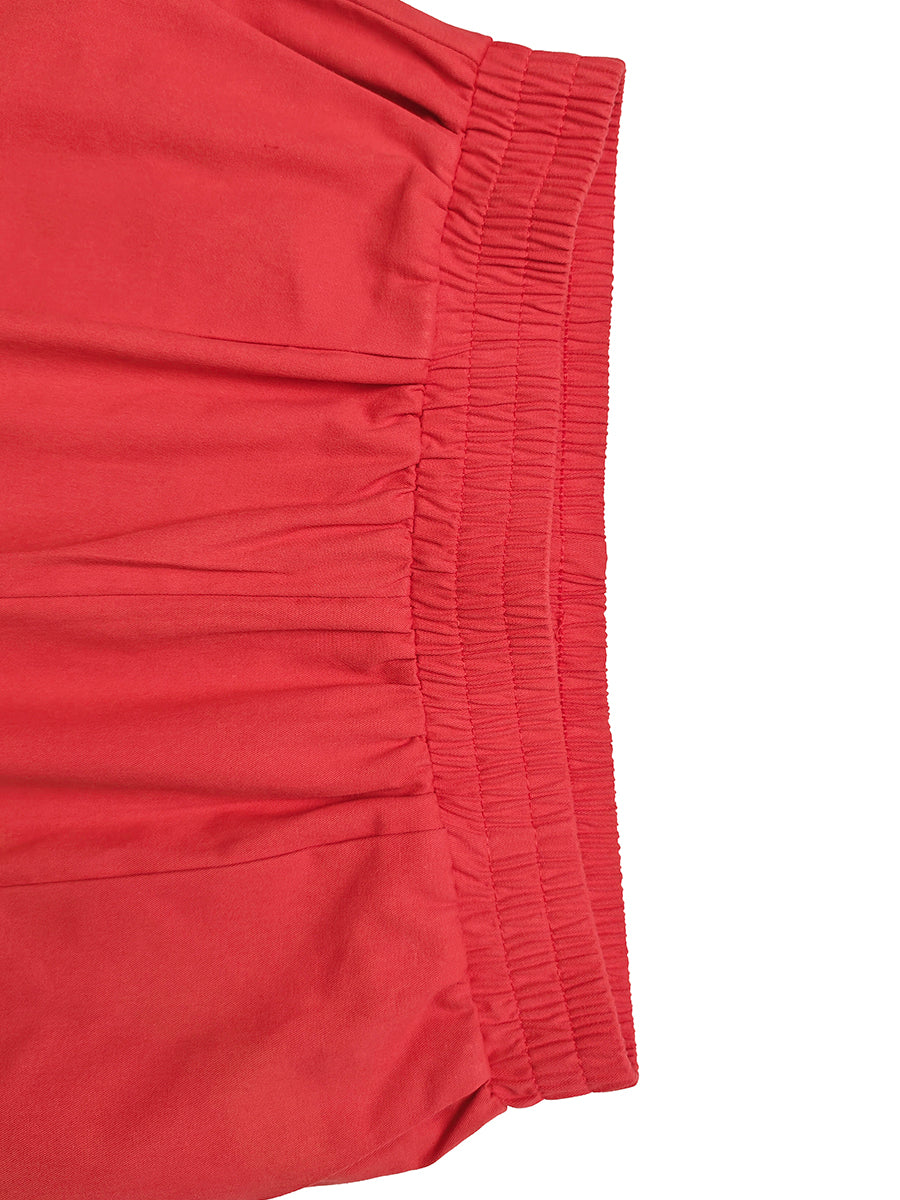High-Waist Pocket Elastic Relaxed Pants