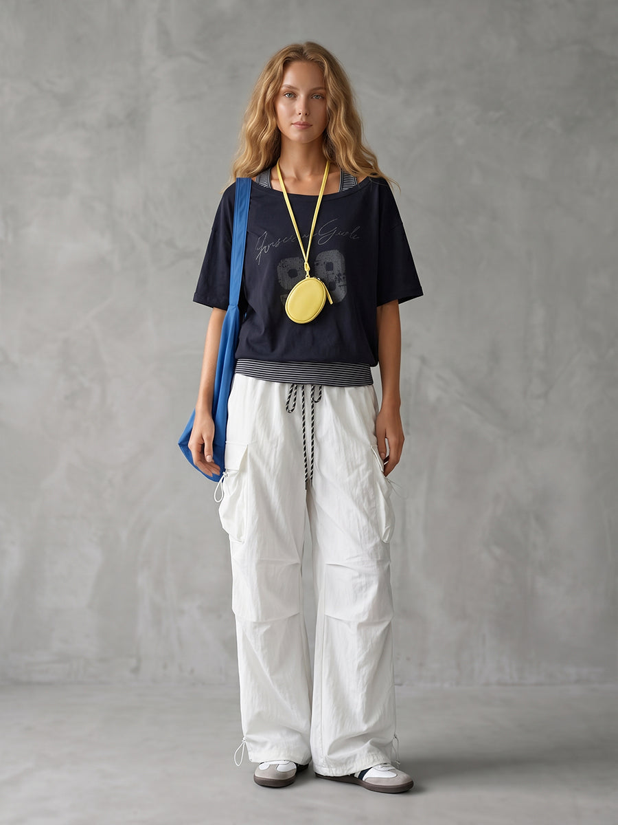 Drawstring Pocket Relaxed Pants