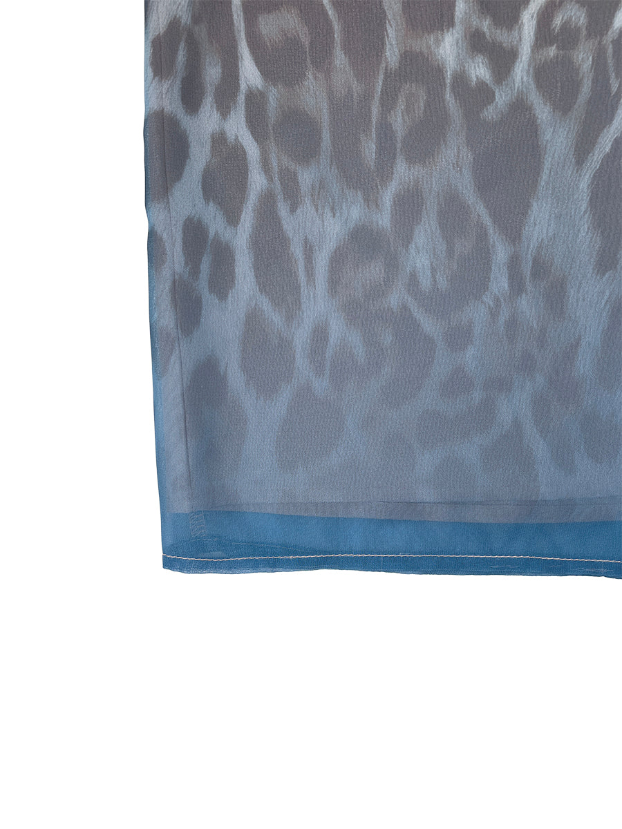 Leopard Print Gradient High-Waist Relaxed Pants