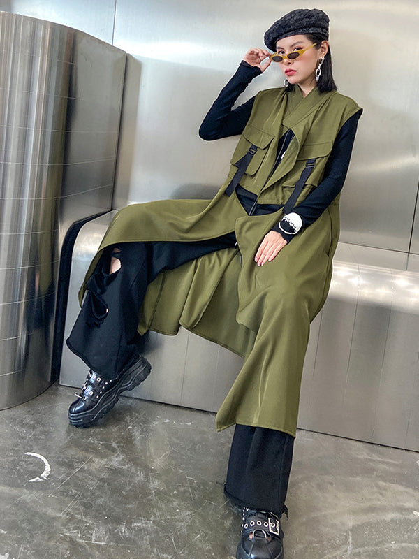 Asymmetric Drawstring Dress