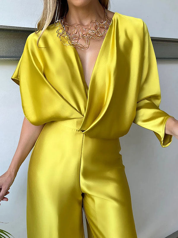 V-Neck Asymmetric Jumpsuit