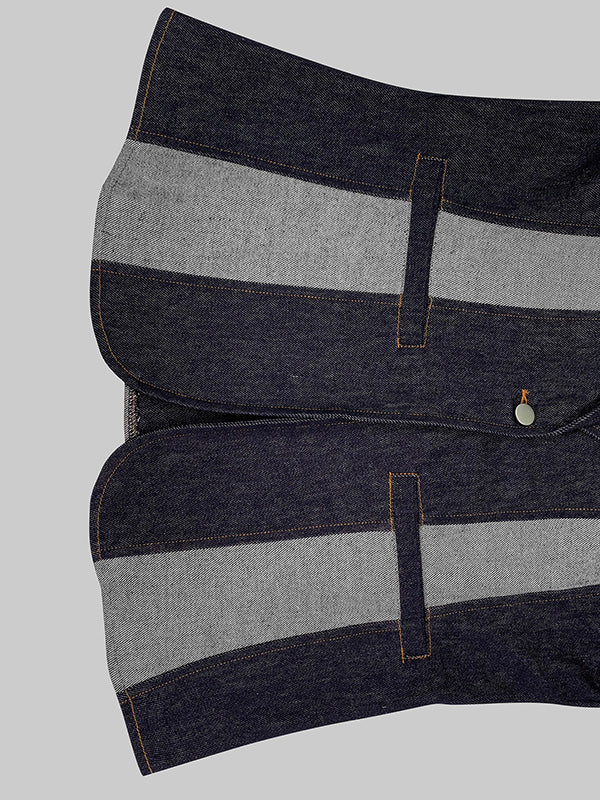 V-Neck Long-Sleeve Relaxed Contrast Jacket