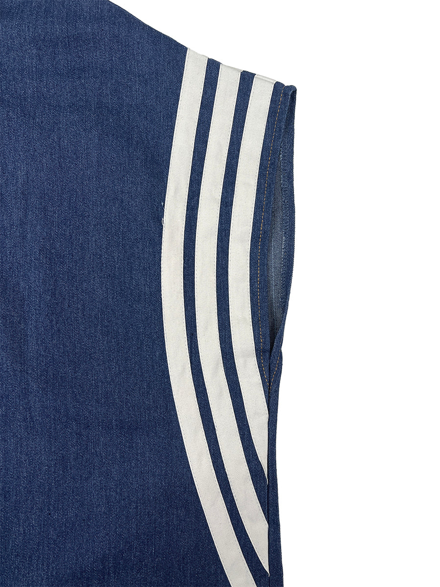 Striped Stand-Collar Zip Pocket Jumpsuit