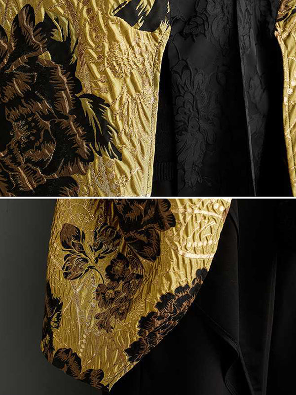 V-Neck Pleated Batwing Relaxed Jacket