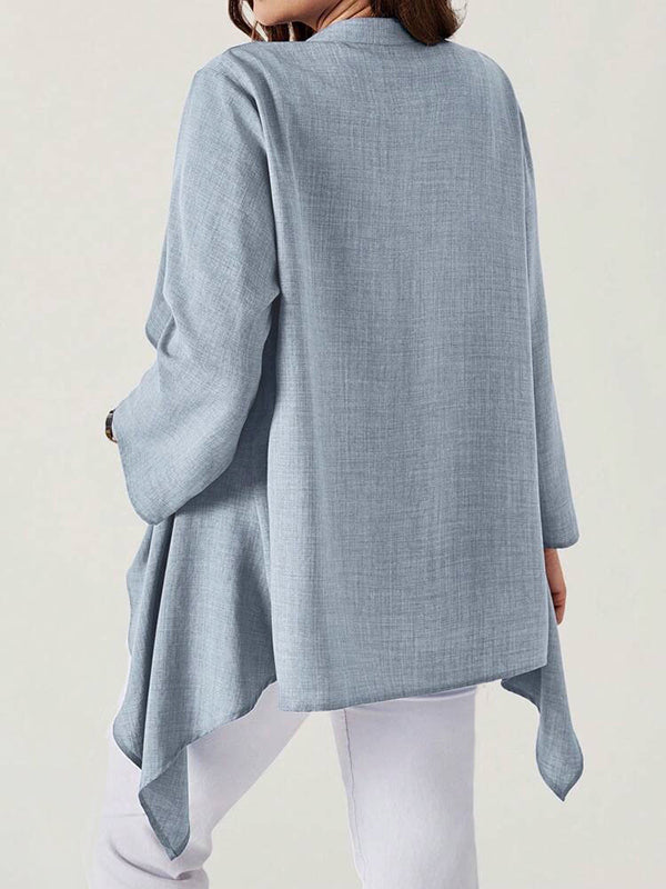Button-Detail Long-Sleeve Relaxed Jacket
