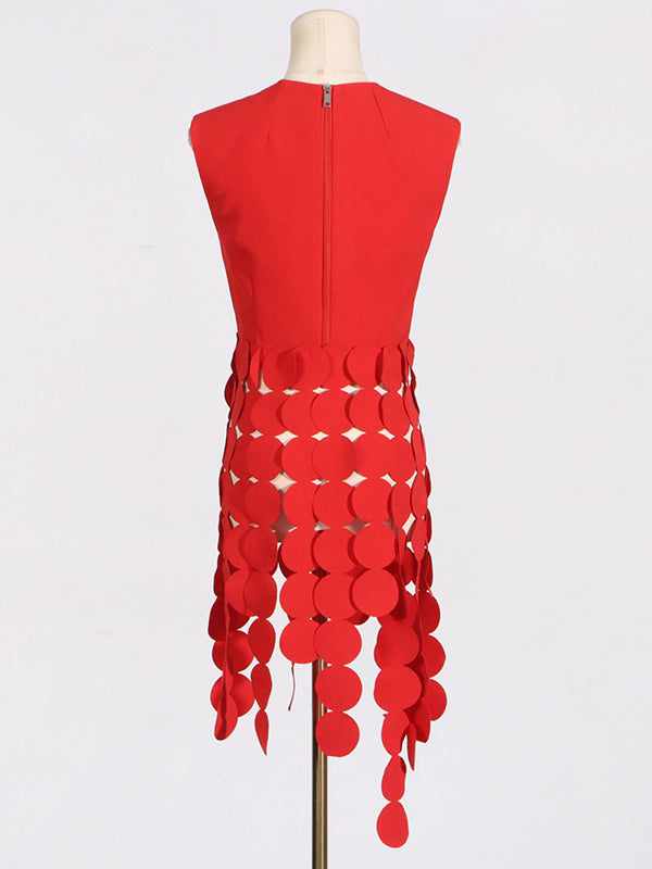 Round-Neck Fringe Sleeveless Vest