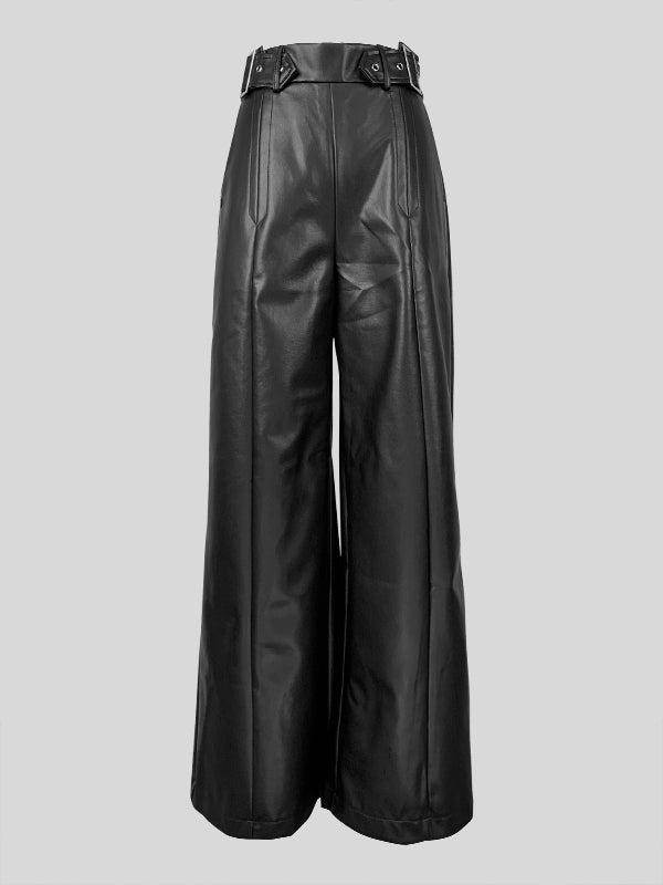 Wide-Leg Pleated Pocket Relaxed Pants