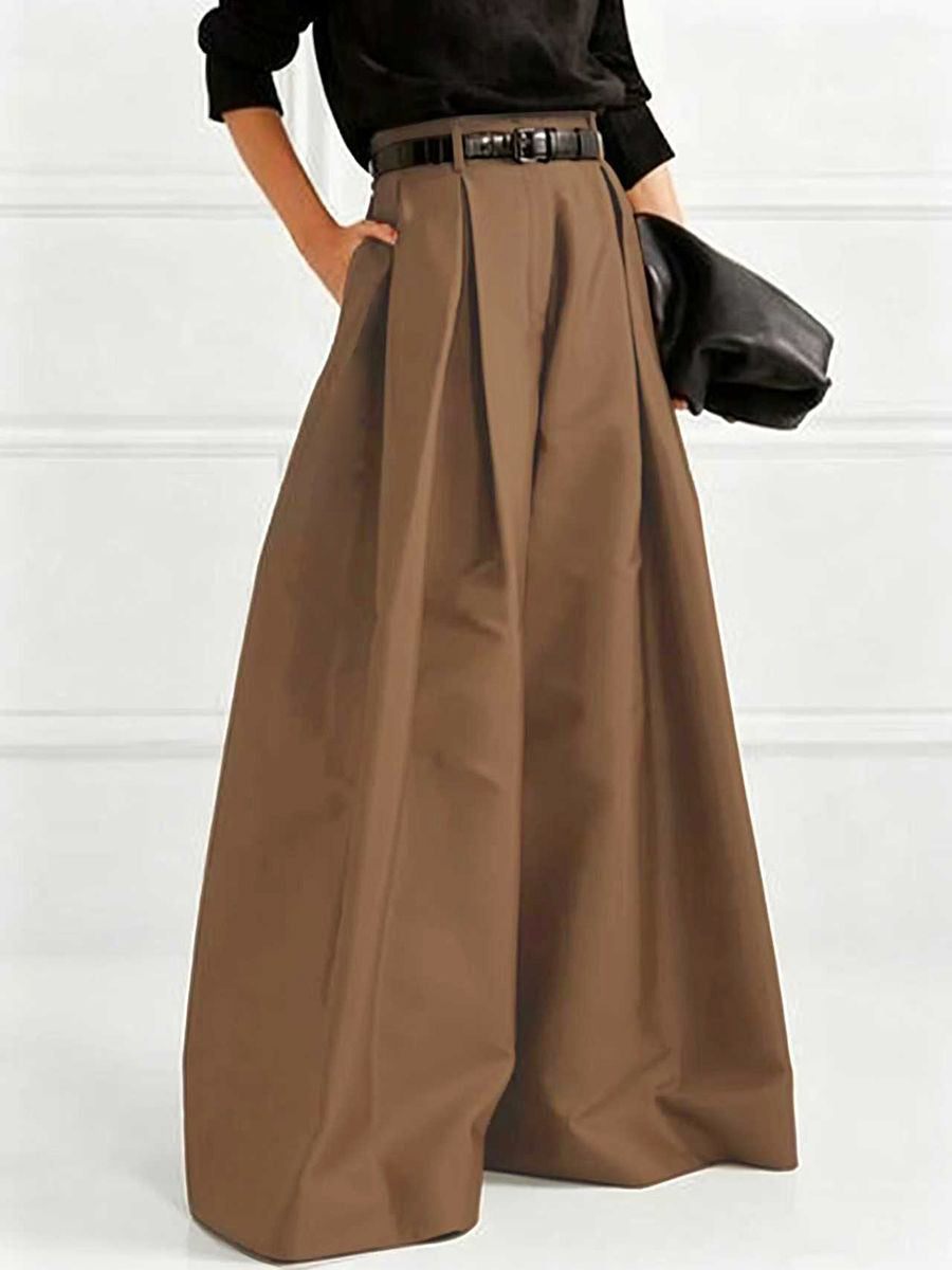 Wide-Leg Pleated Pants
