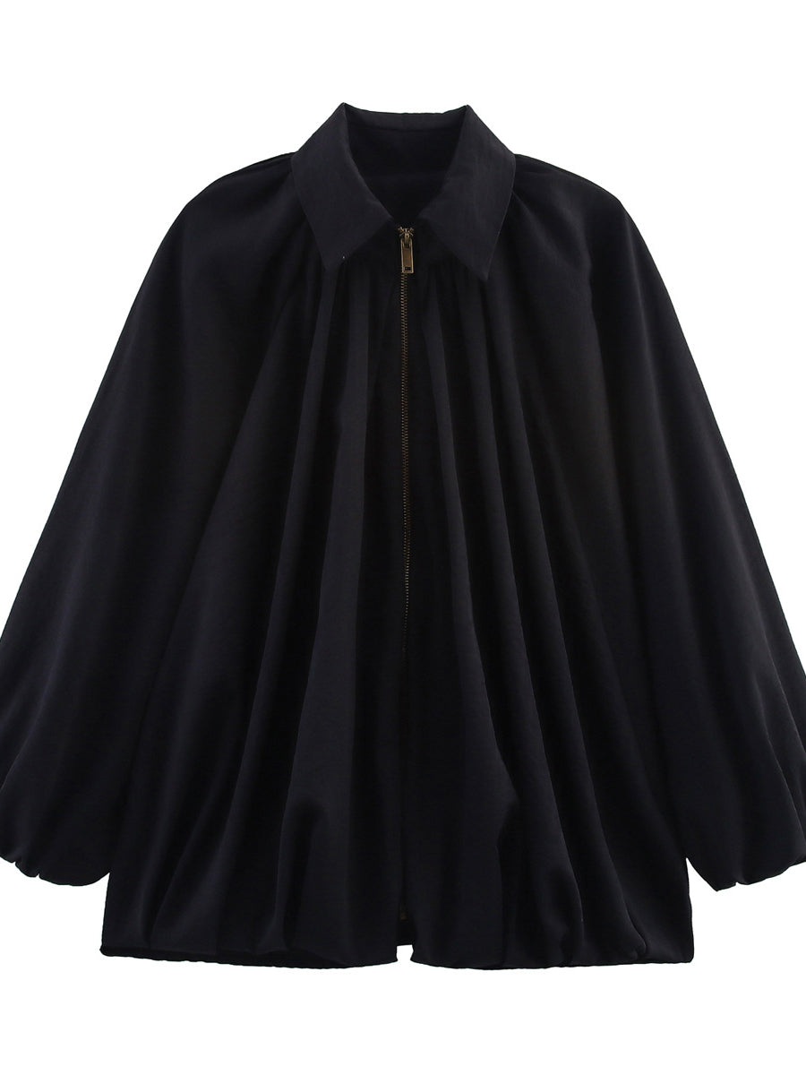 Pleated Zip Relaxed Jacket