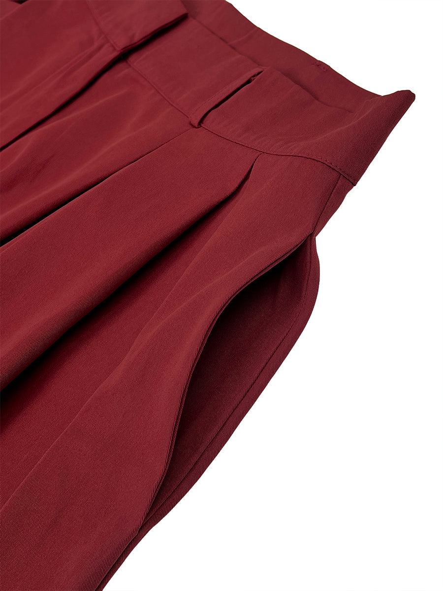 Wide-Leg Pleated Pants