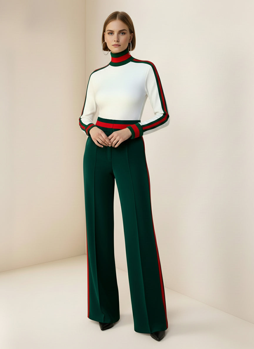 Striped Wide-Leg Pocket Relaxed Pants