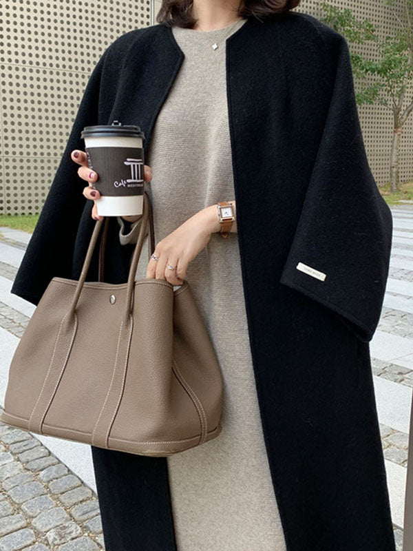 Long-Sleeve Relaxed Coat
