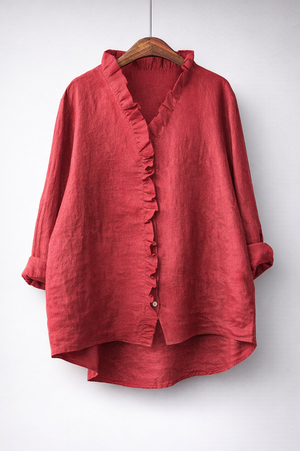 Luisa | Ruffled Linen Blend Shirt