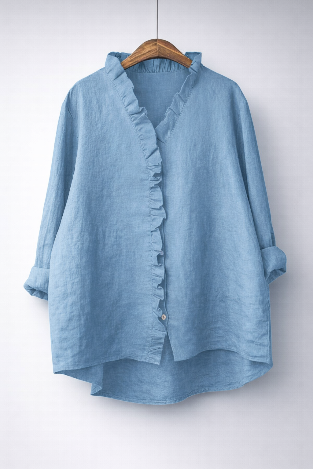Luisa | Ruffled Linen Blend Shirt