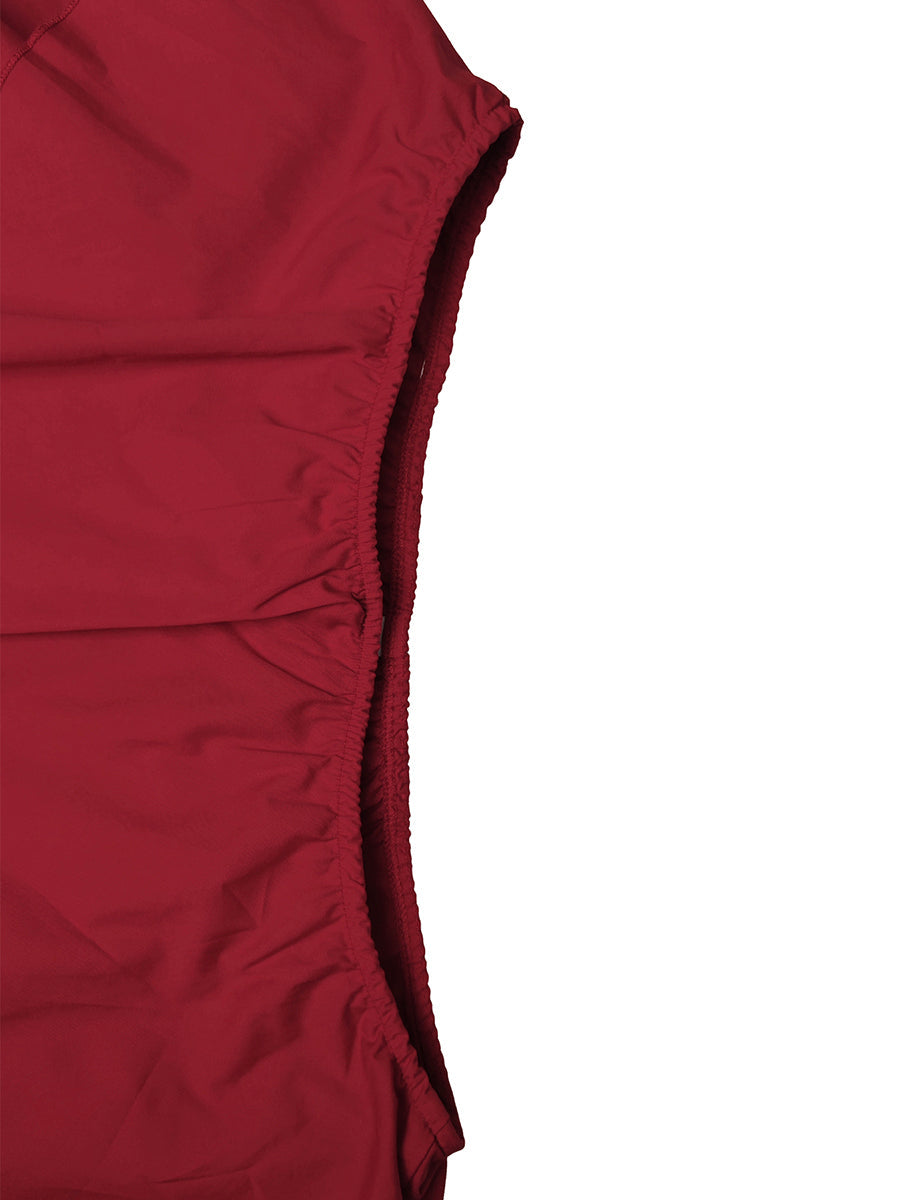 A-Line Ruffle Elastic Relaxed Vest