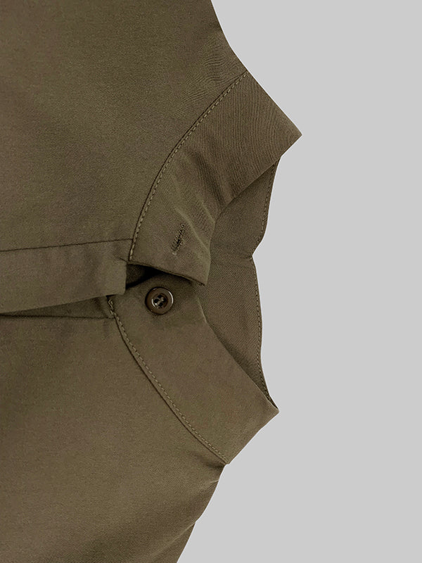 Wide-Leg V-Neck Button-Detail Relaxed Belt