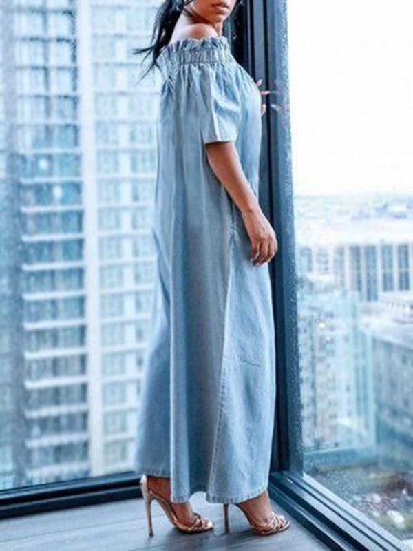 Pleated Short-Sleeve Relaxed Jumpsuit