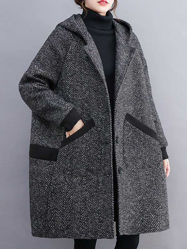 Hooded Long-Sleeve Relaxed Jacket