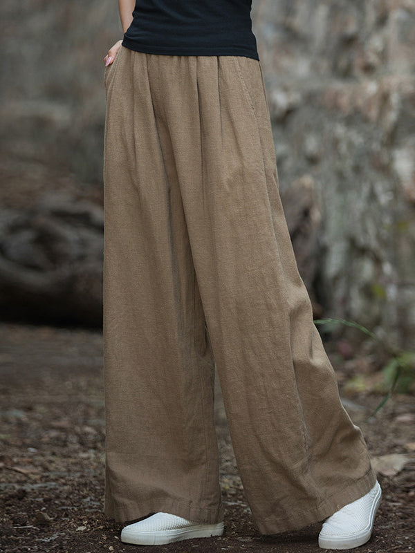 Wide-Leg Elastic Pants