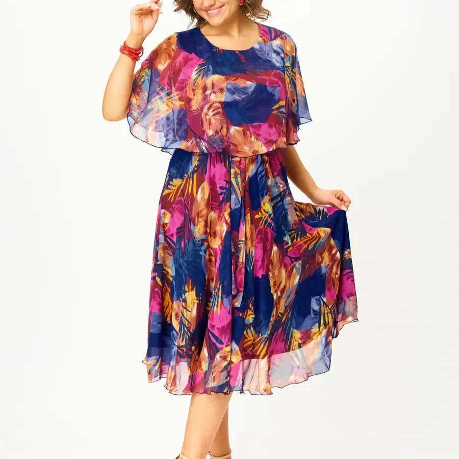 Halle | Belly Coverage Chiffon Dress