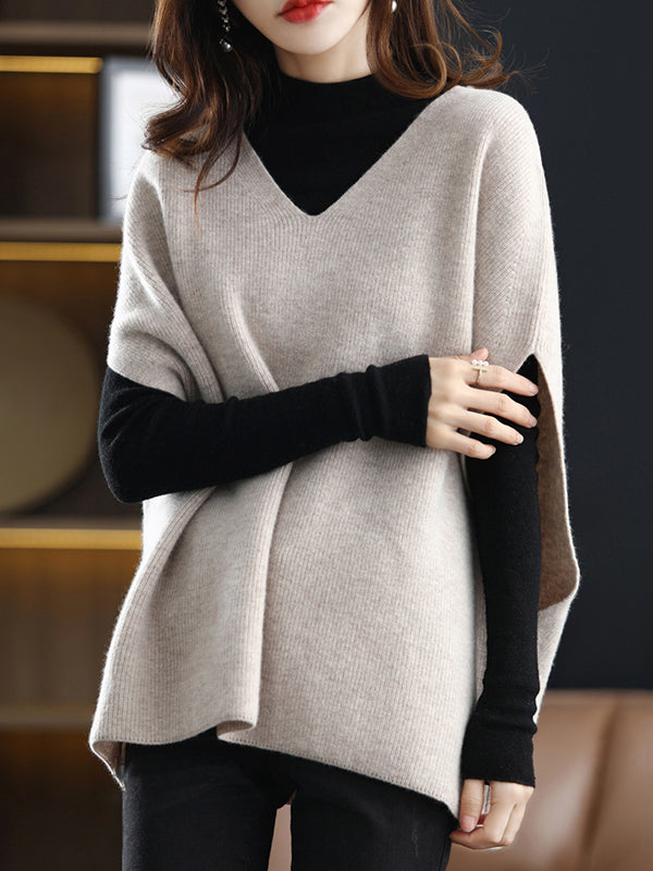 V-Neck Sleeveless Relaxed Vest