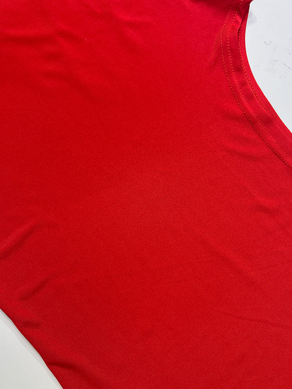 Square-Neck Asymmetric Side-Split Sleeveless Tank Top