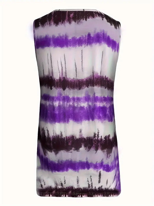 Printed Sleeveless Relaxed Vest