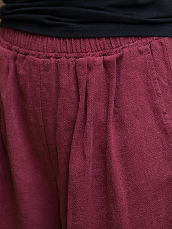 Wide-Leg Elastic Pants