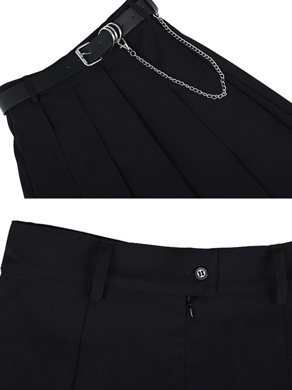 Pleated A-Line Empire Skirt