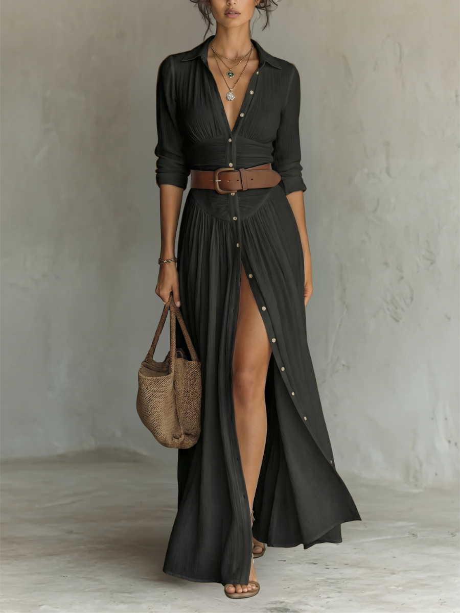 Camille | Linen Blend Maxi Dress