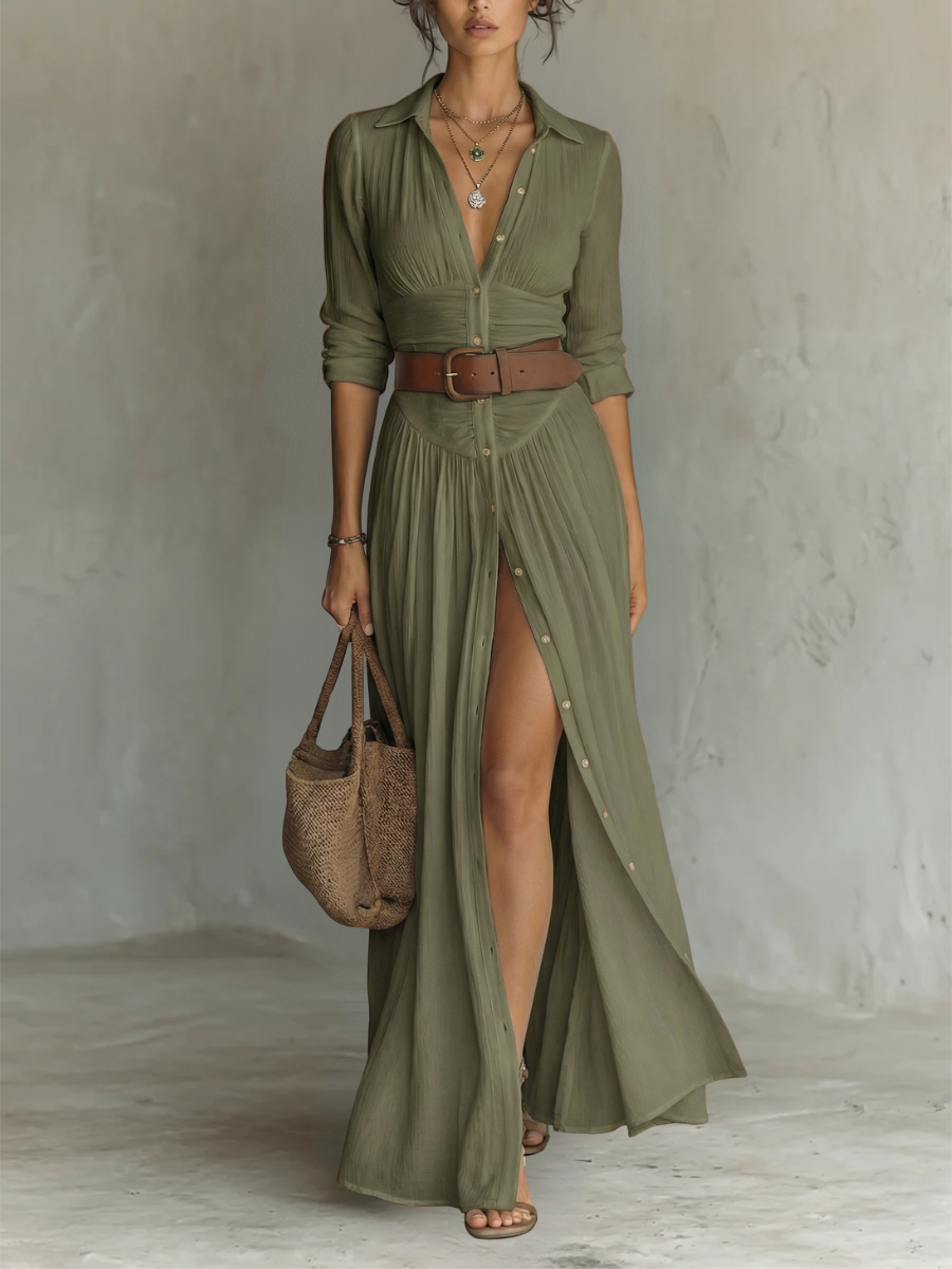 Camille | Linen Blend Maxi Dress