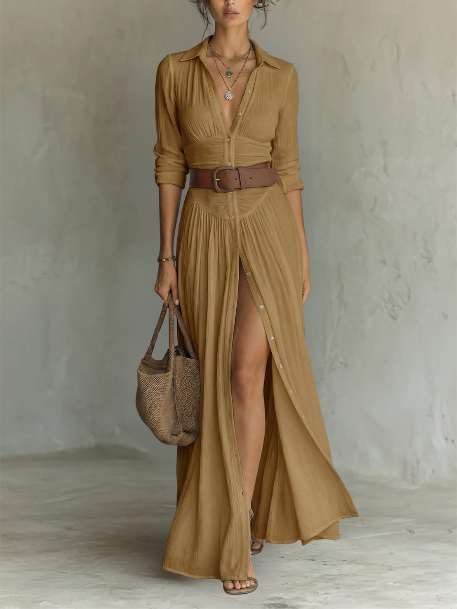 Camille | Linen Blend Maxi Dress