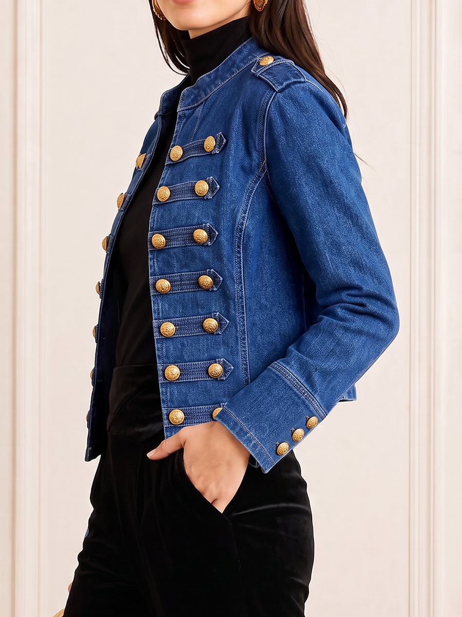 Button-Detail Long-Sleeve Jacket