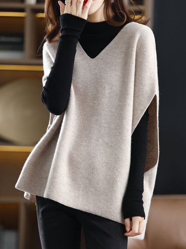 V-Neck Sleeveless Relaxed Vest