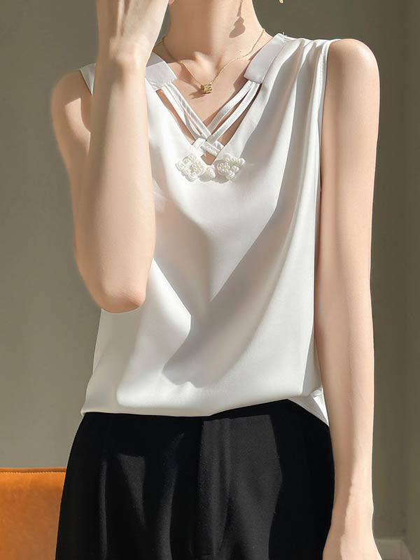 Plus Size V-Neck Relaxed Vest