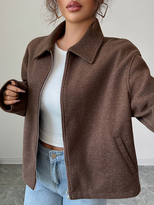 Zip Long-Sleeve Relaxed Jacket