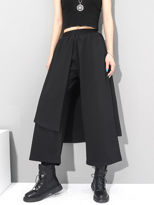 Wide-Leg Elastic Pants