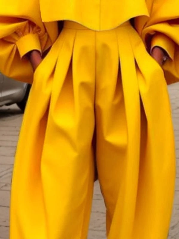 Pleated Pocket Relaxed Pants