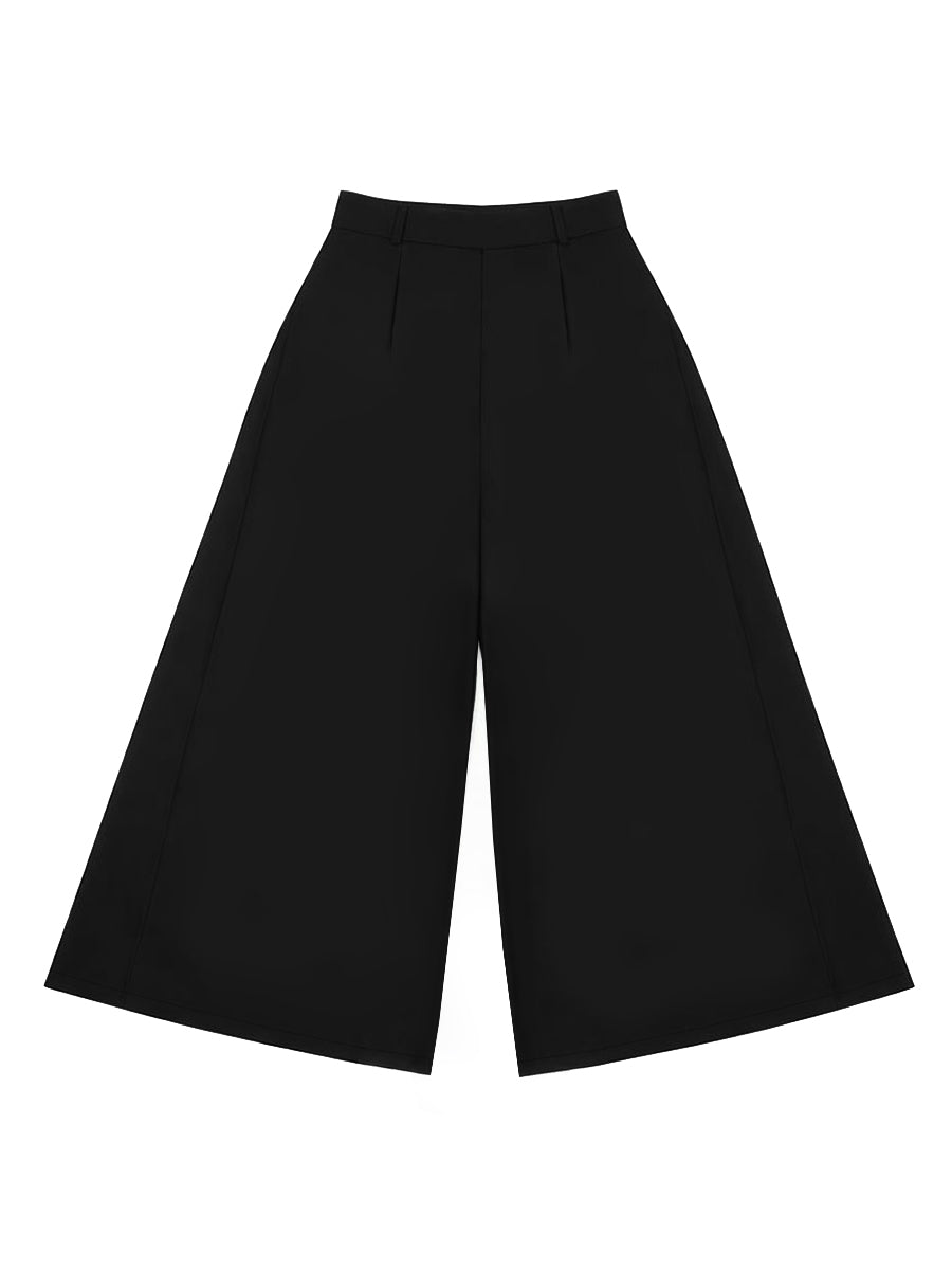 Wide-Leg Pleated Pants