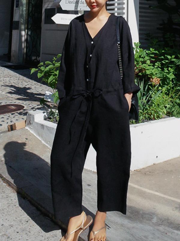 V-Neck Jumpsuit
