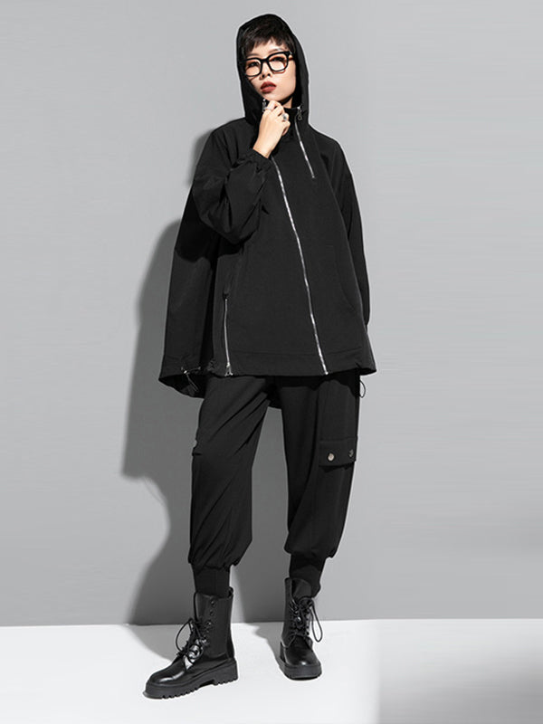 Hooded Zip Relaxed Jacket