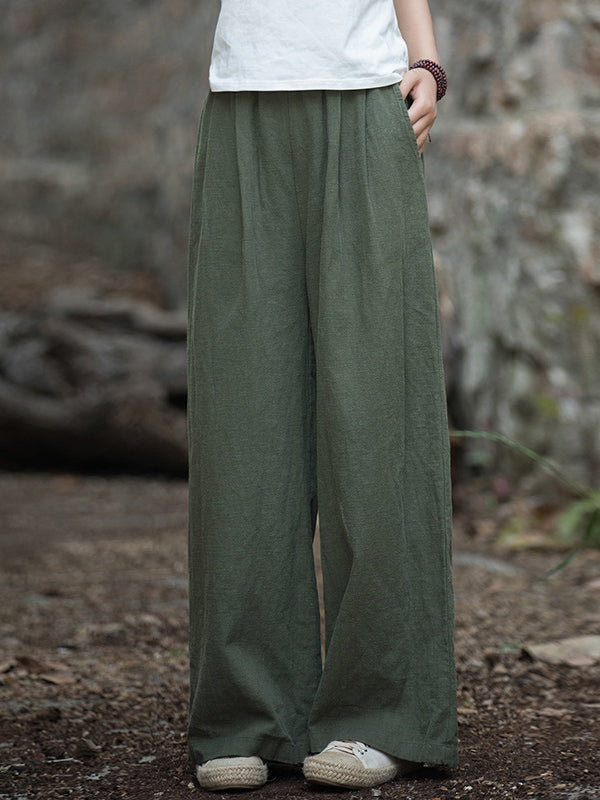 Wide-Leg Elastic Pants