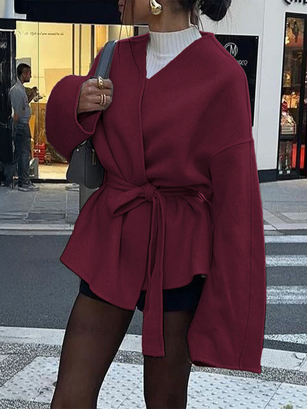 V-Neck Long-Sleeve Relaxed Jacket
